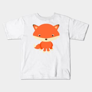 Cute Kawaii Red Fox Kids Children Art Illustration Story Book Fantasy Woodland Animal Kids T-Shirt